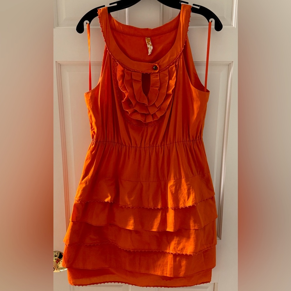 Anthropologie Maeve Orange Terasina Dress 10